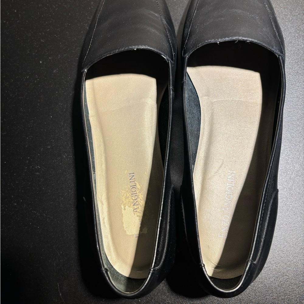 Enzo Angiolini Black Leather Women's Loafers with Square Toe - Picture 6 of 7